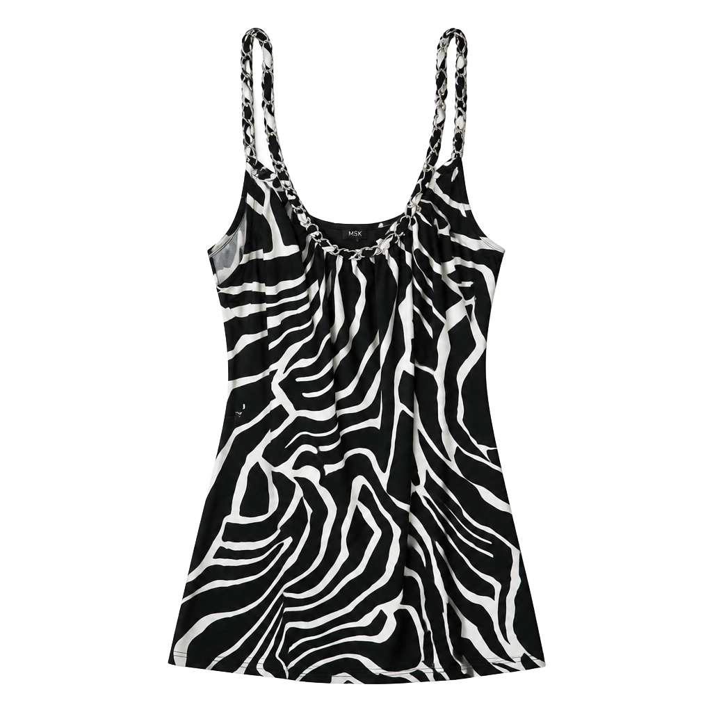 Black and white zebra print-one shoulder- dress... 1