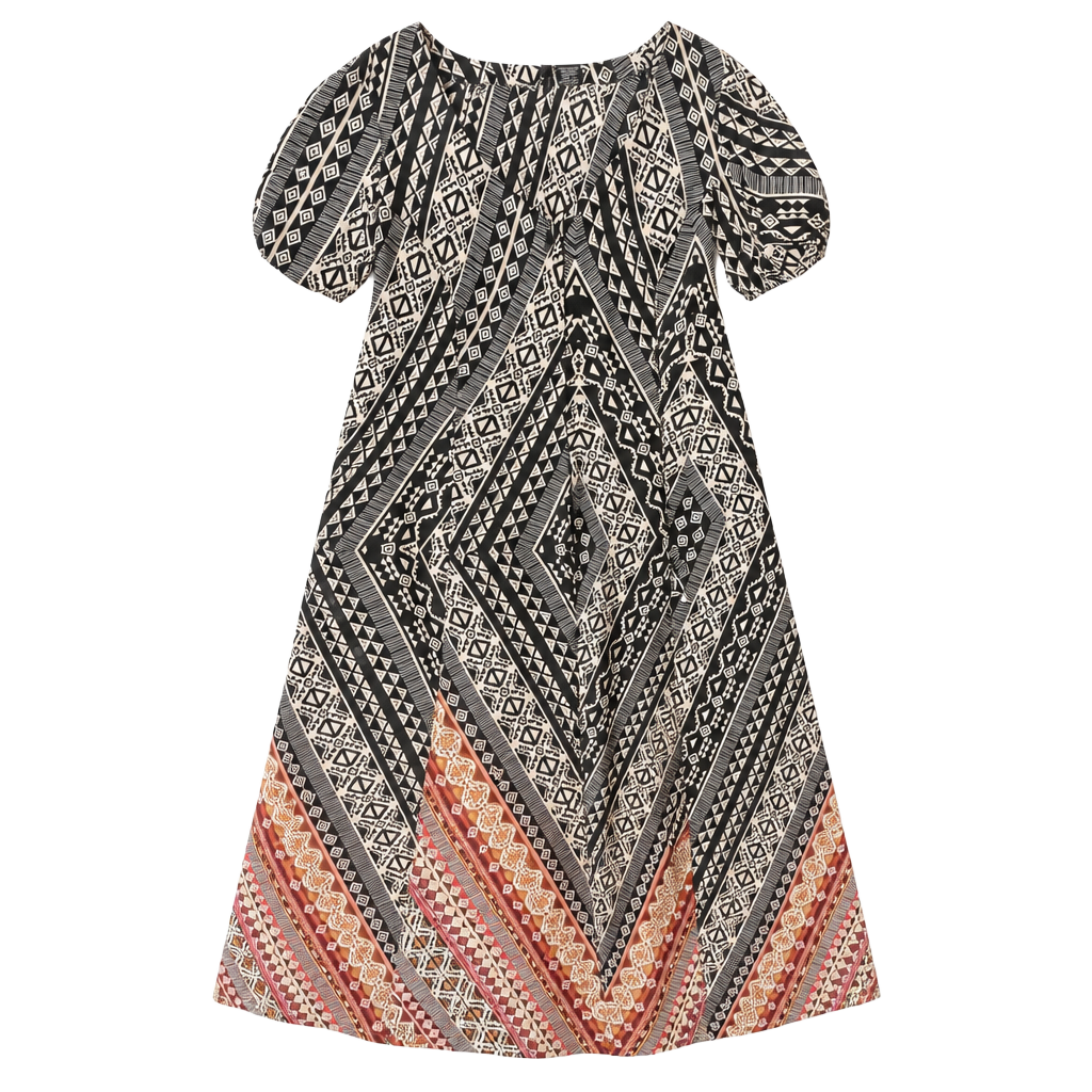 Fire Los Angeles Geometric Print Maxi Dress Size S 1