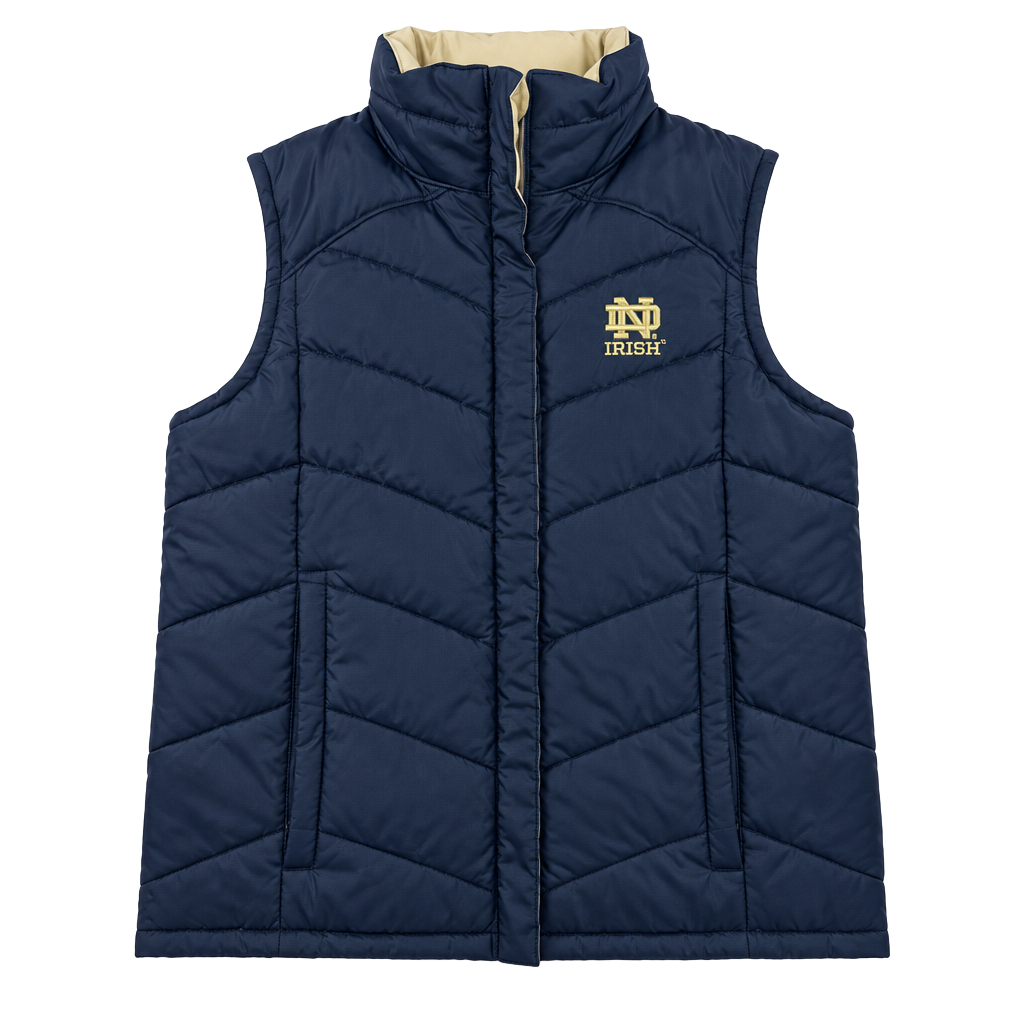 Columbia Notre Dame Fighting Irish Reversible Puffer Vest Size M 1