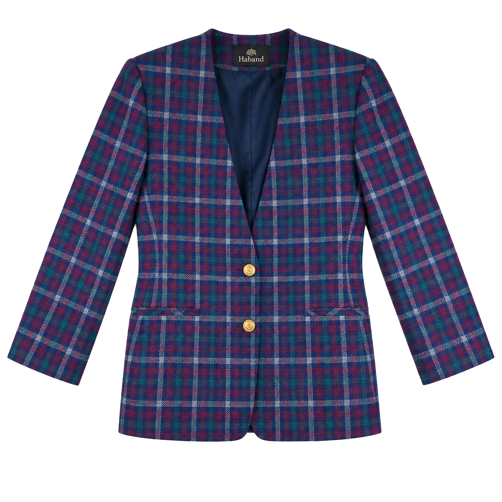 Petite Haberdashery Blazer Size S Petite Plaid Wool Jacket 1