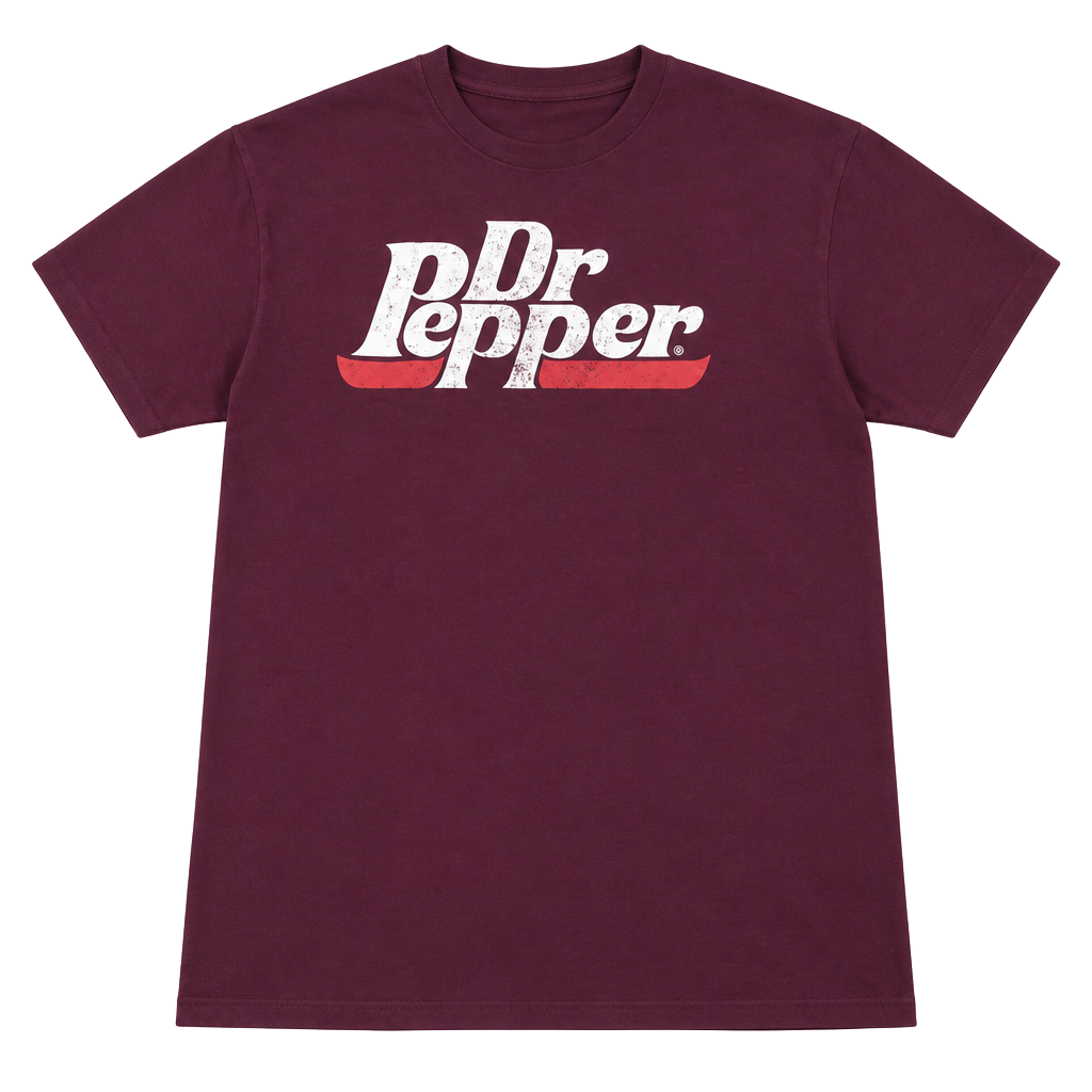 Dr Pepper Men's Distressed T-Shirt Established 1885 Short Sleeve Maroon Large 1