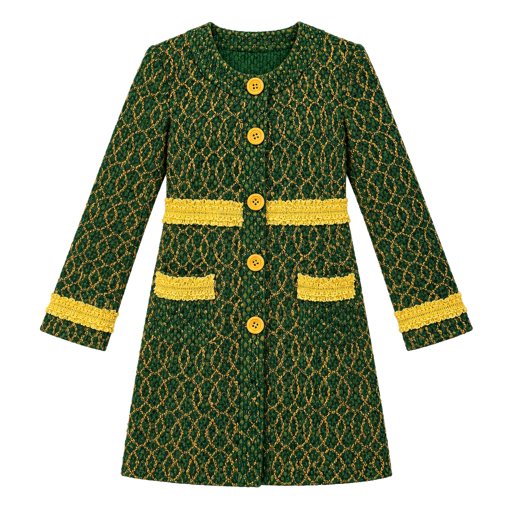 Young Essence Green Lace Coat Dress Large Vintage Y2K 1