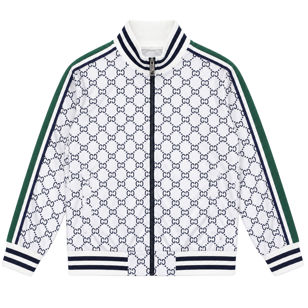 Gucci Monogram Logo Web Stripe Zip-Up Track Jacket 1