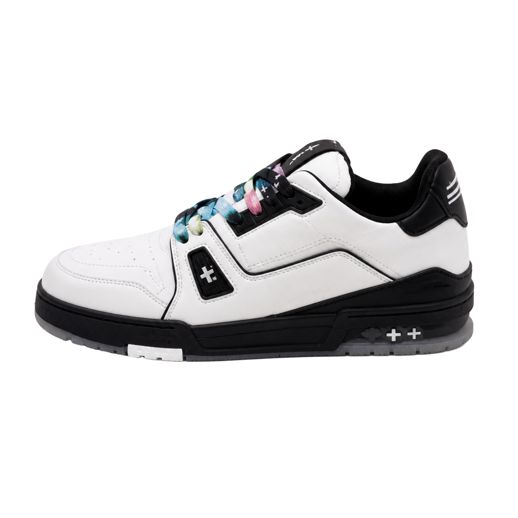 Louis Vuitton LV Trainer Sneaker White Black Rainbow Laces 1