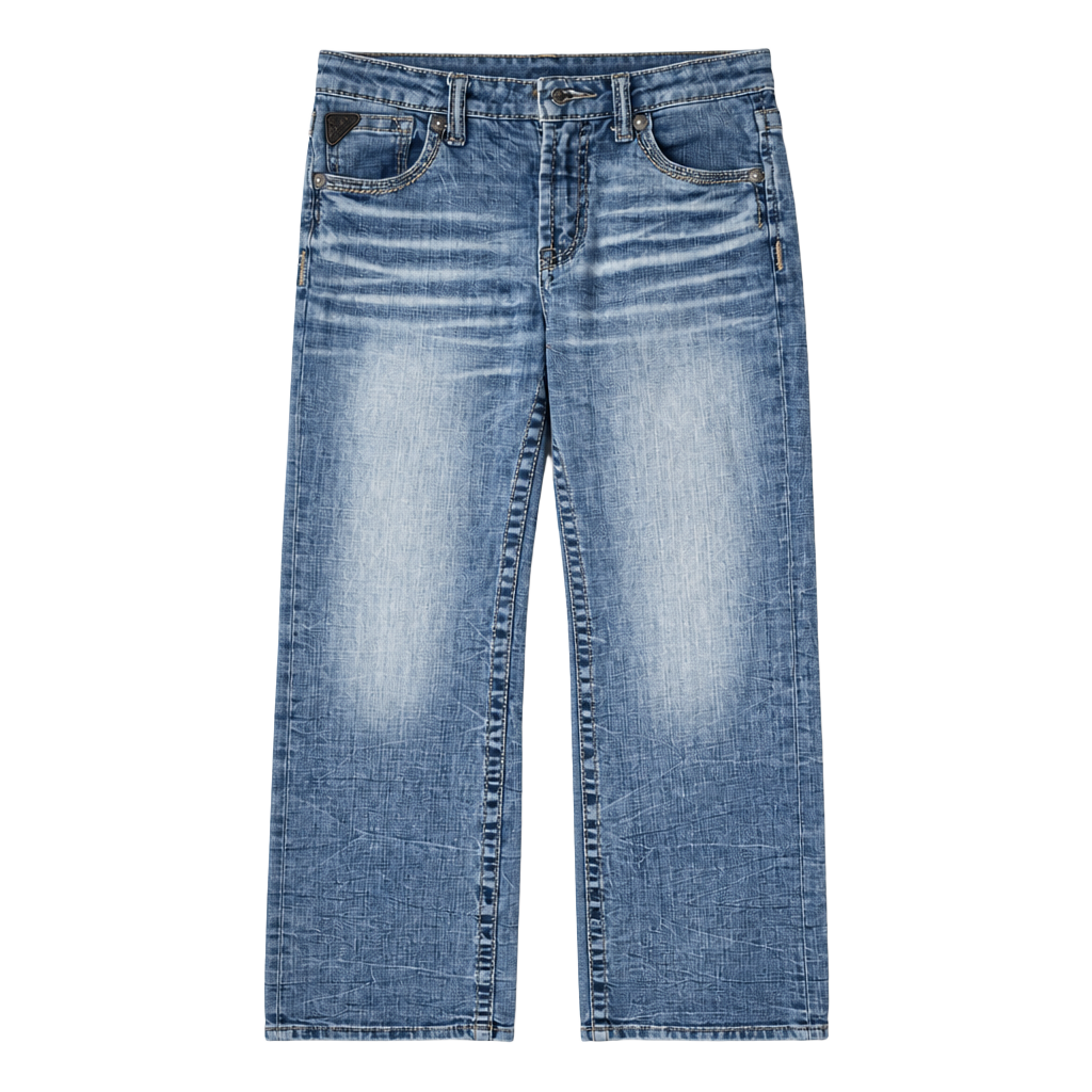 Youth Salvage Mayhem Straight Jeans Blue Distressed Denim 1