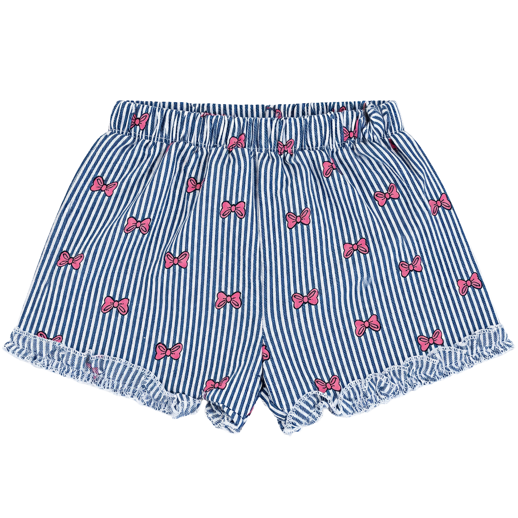 Disney Minnie Mouse Shorts Size 4T Blue Stripe Bows 1