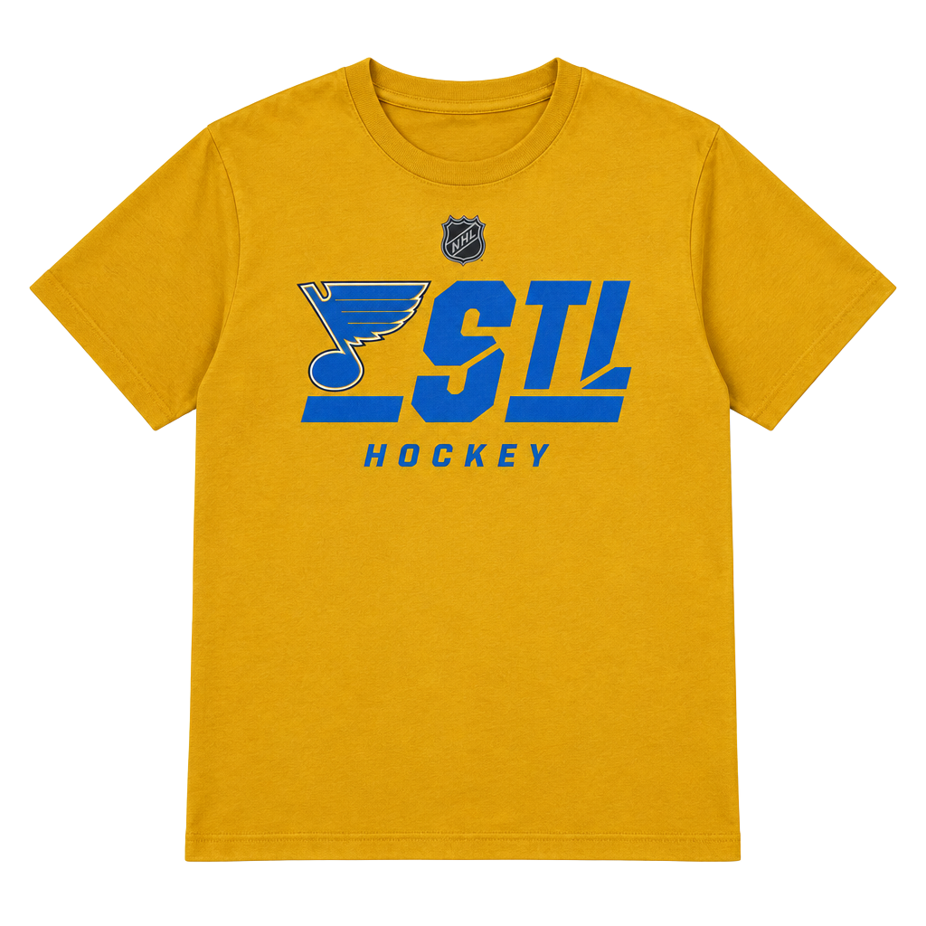 Fanatics St. Louis Blues STL Hockey T-Shirt Size Small Gold 1