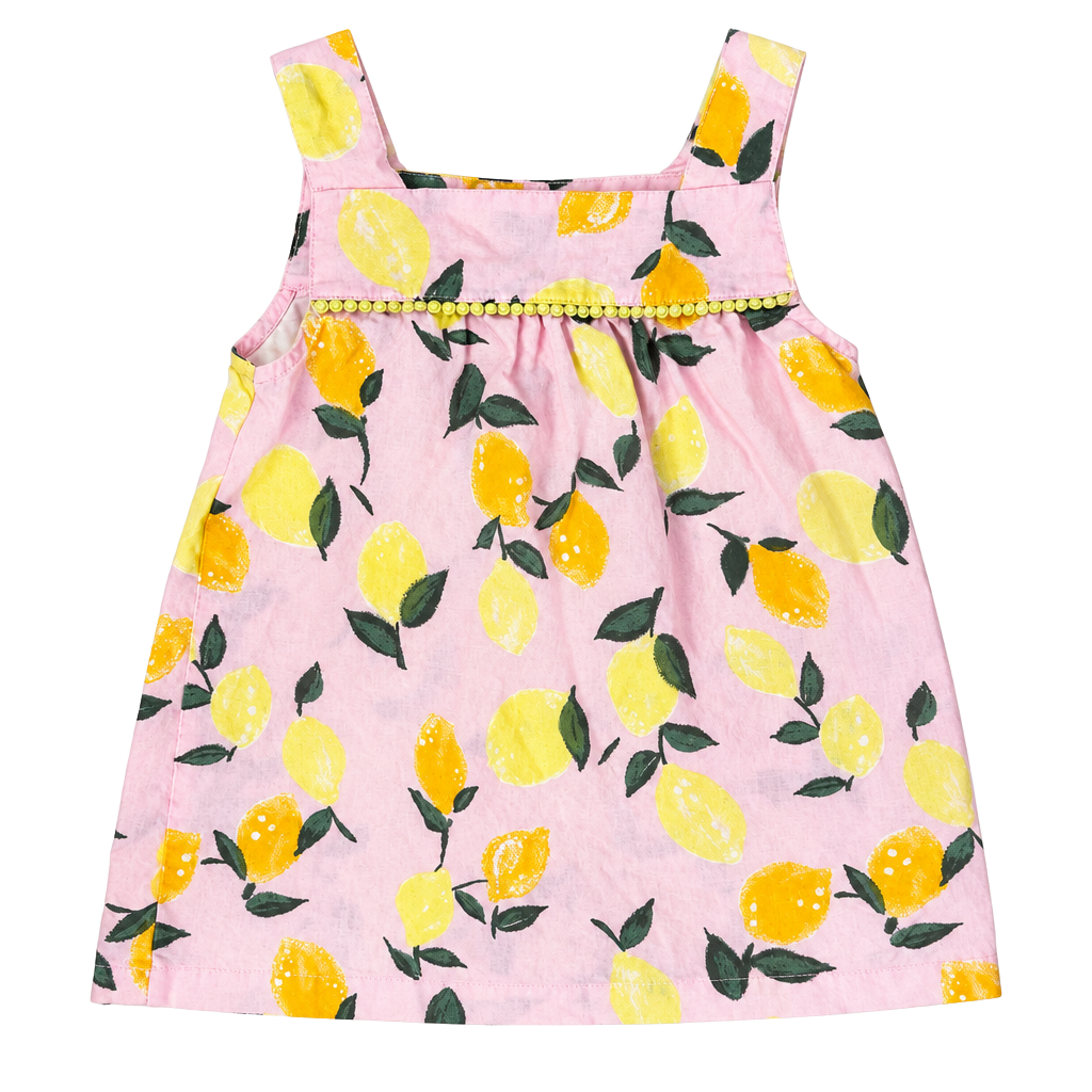 Carter's Kid Lemon Print Tank Top Size 6/6X Pink Sundress 1