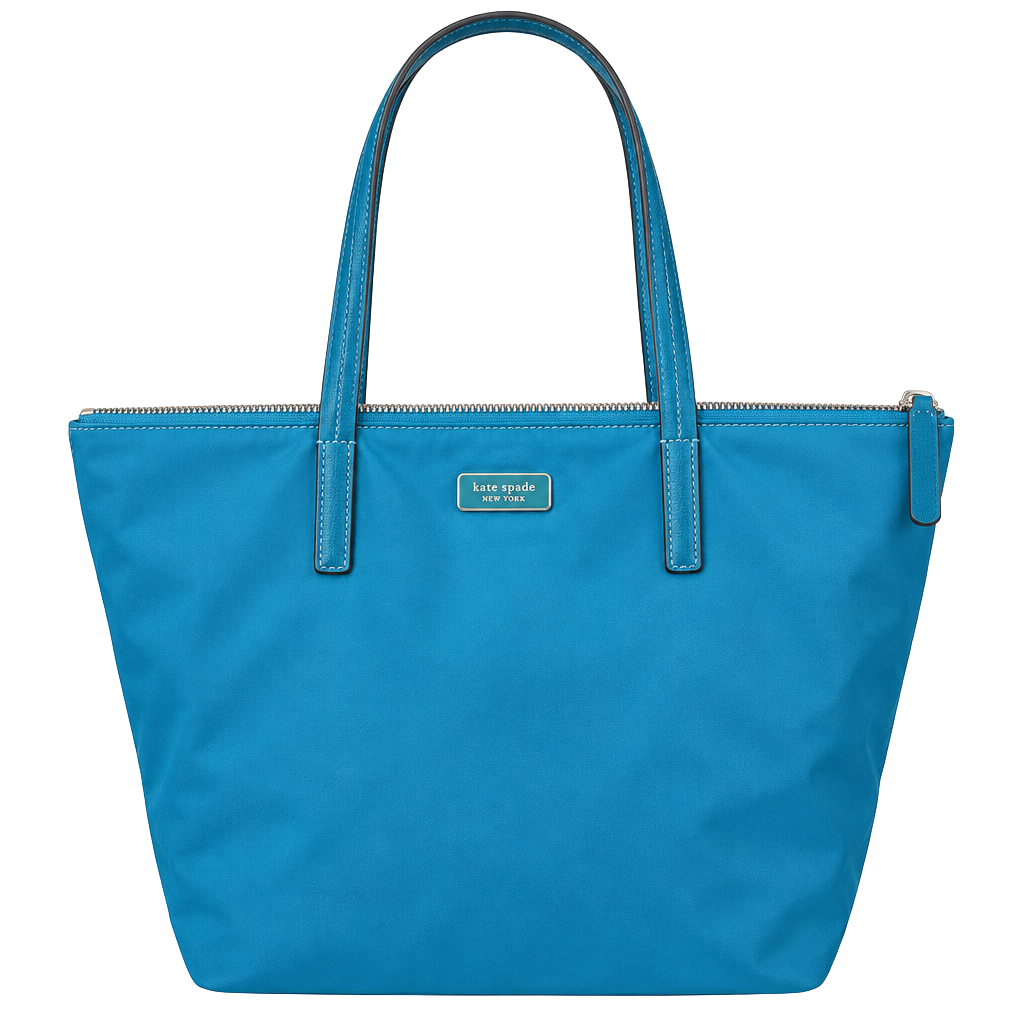 Kate Spade New York Nylon Tote Bag Teal Aqua Bloom 1