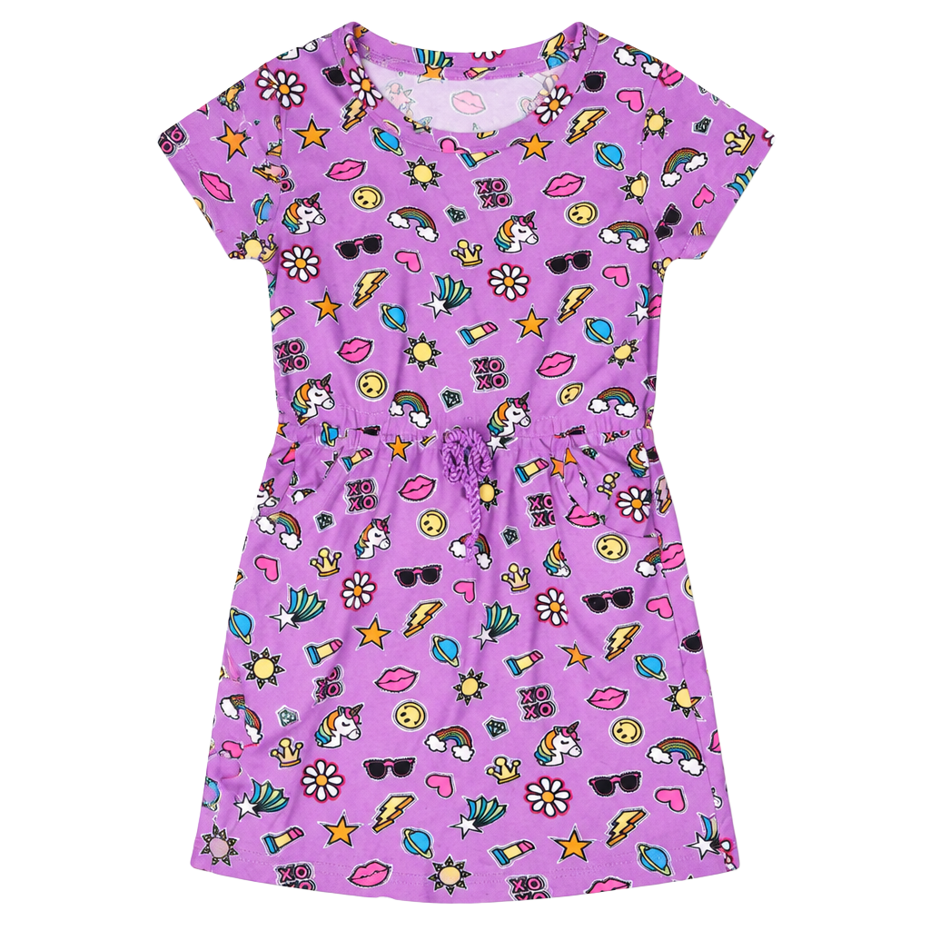 Kidgets Purple Emoji Print Dress Size 4T 1