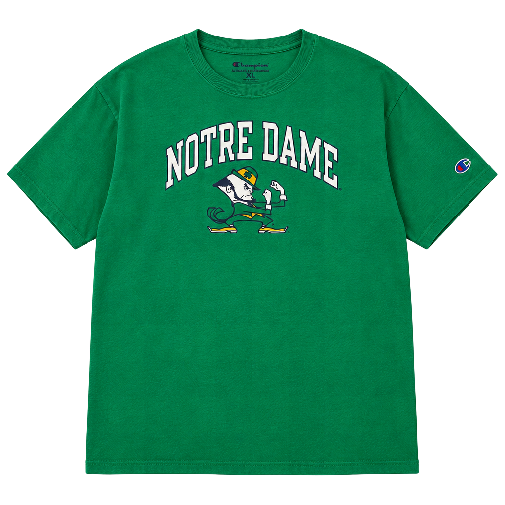 Champion Notre Dame Fighting Irish T-Shirt Size XXL Green Graphic Logo Cotton 1