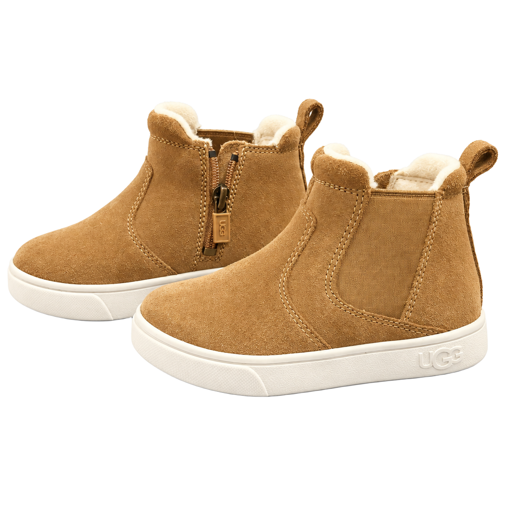 Ugg Hamden II Boots Size 10 Chestnut Suede Toddler Zip 1