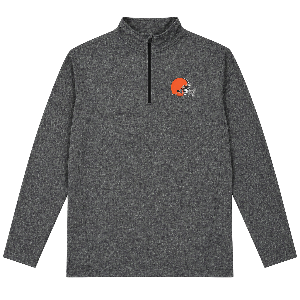 NFL Team Apparel Cleveland Browns Quarter Zip Pullover Size M 1