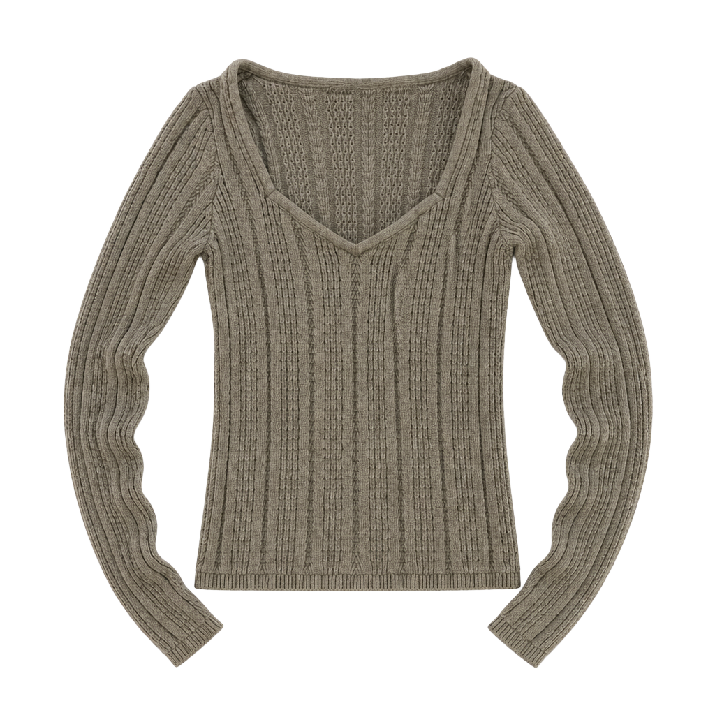 Hollister Women's Ribbed V-Neck Long Sleeve Sweater Size S 1