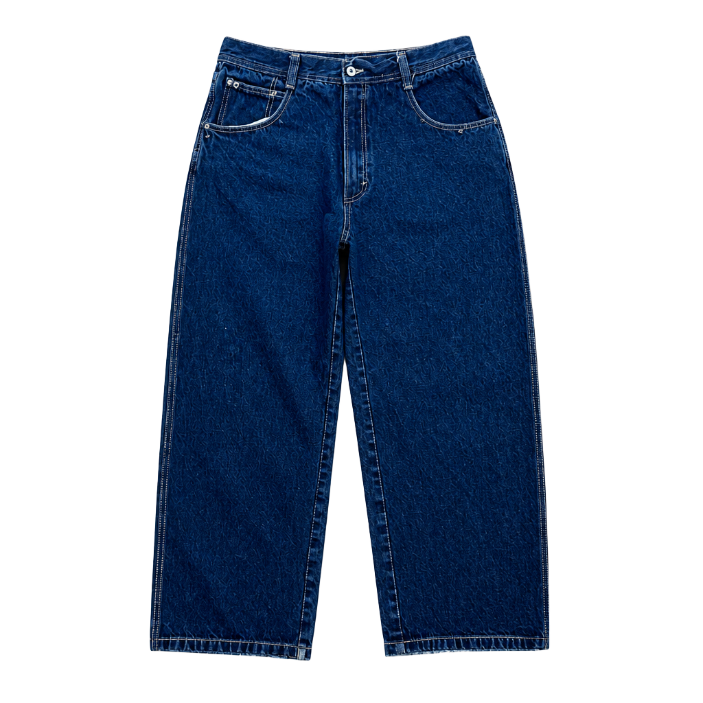 Southpole Men's Vintage Baggy Wide Leg Denim Jeans Dark Wash Size 38 1