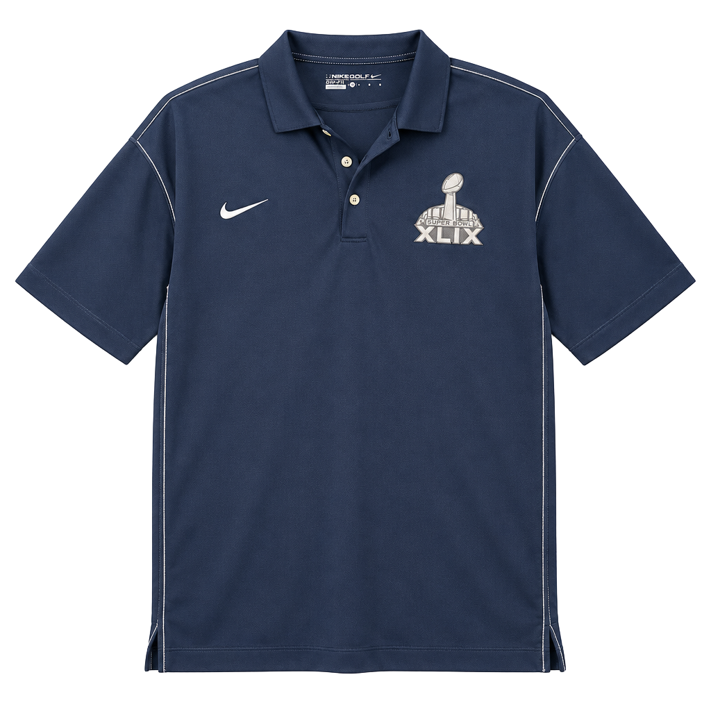 Nike Golf Super Bowl XLIX Polo Shirt Size L Blue Dri-Fit Pepsi 1