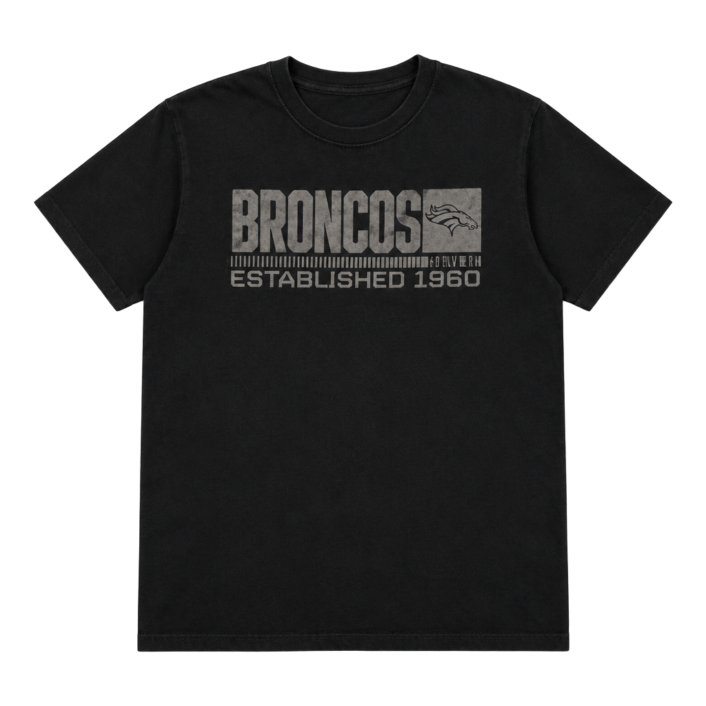 NFL Team Apparel Denver Broncos T-Shirt Size XL Black Established 1960 1