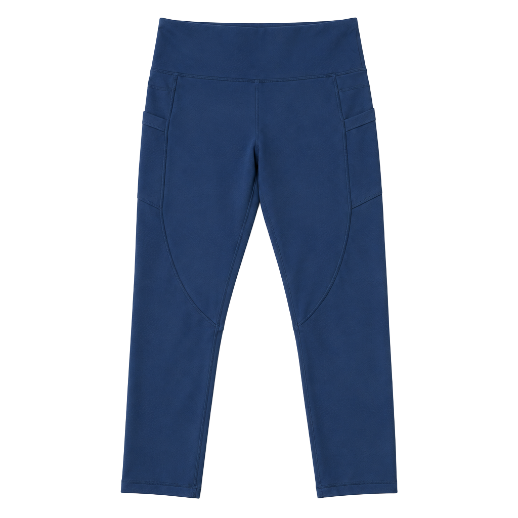 Zyia Active Capri Leggings Size 6-8 Blue Pocket High Rise Yoga Workout 1