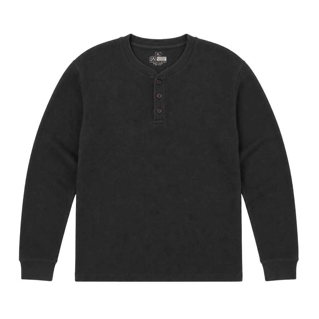 Canyon Guide Outfitters Fleece Lined Waffle Knit Henley Shirt, Size XL 1