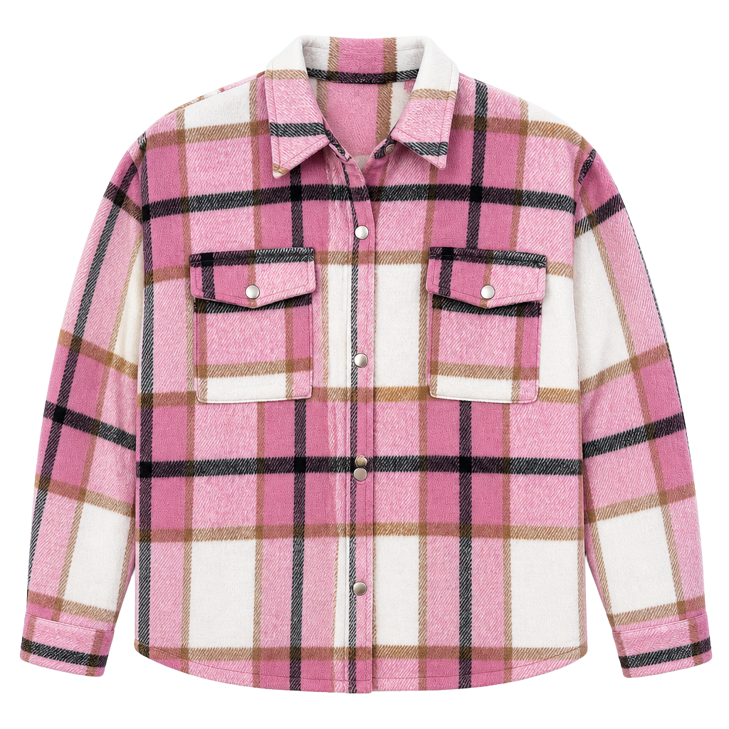 Lulus Ready for Adventure Pink Plaid Shacket 1