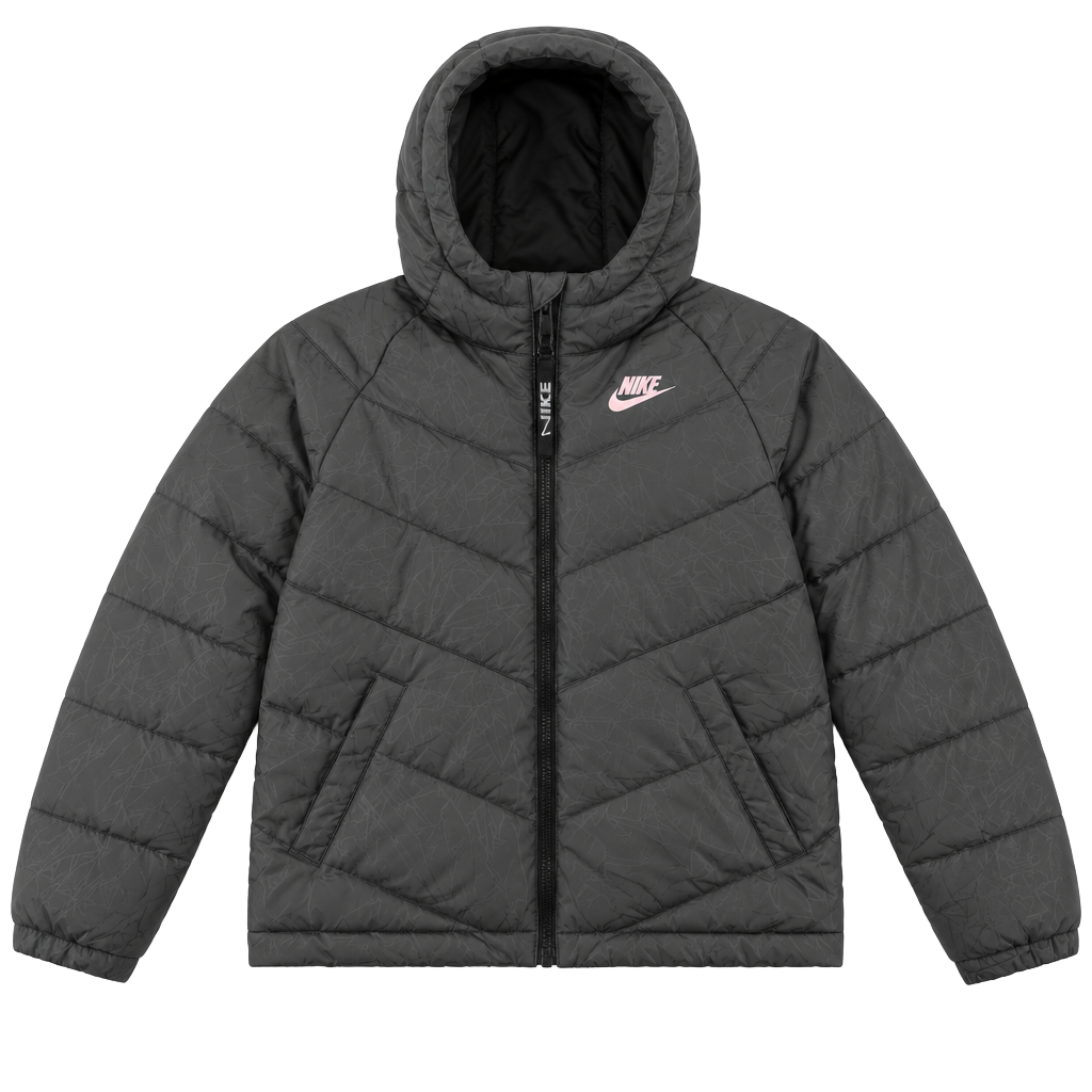 1647 YS Nike Puffer Jacket Black Hooded Winter Coat 1