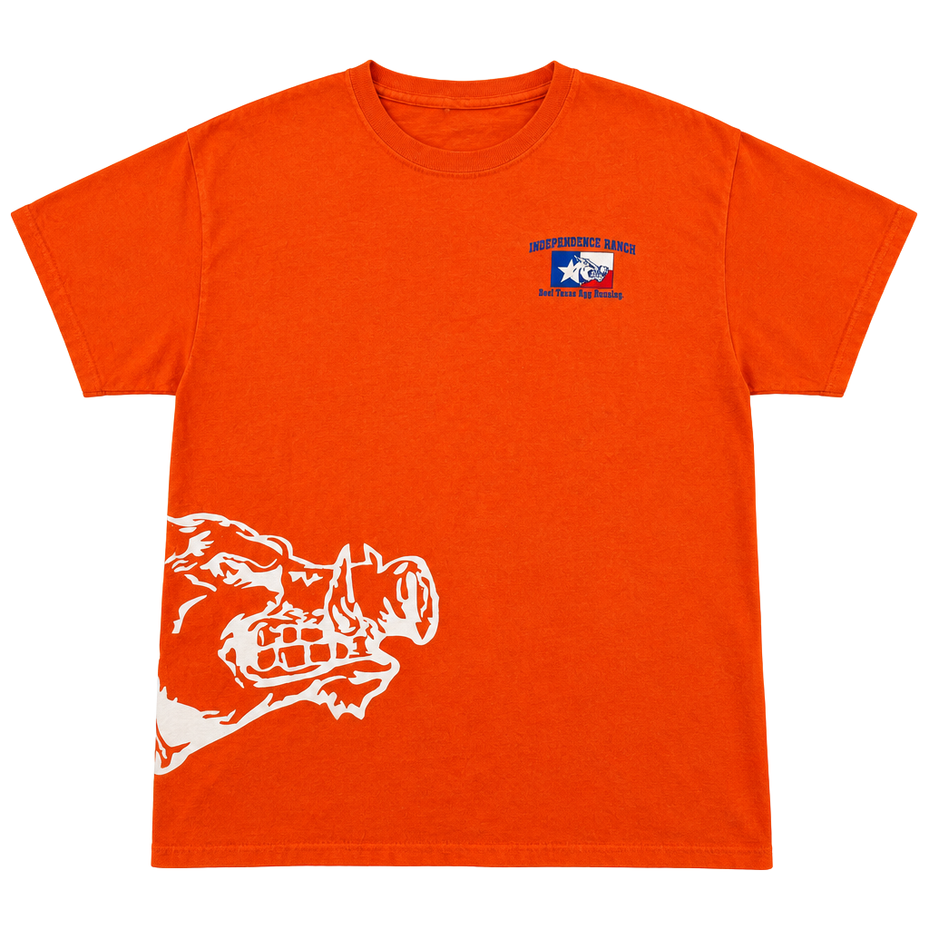 1670 Independence Ranch T-Shirt Orange Hog Hunting Graphic Tee Large 1