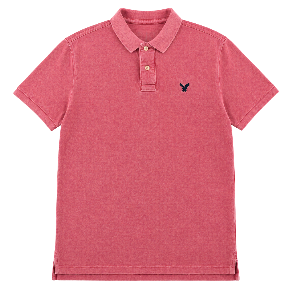 1675 American Eagle Outfitters Polo Shirt Size M Pink Athletic Fit 1