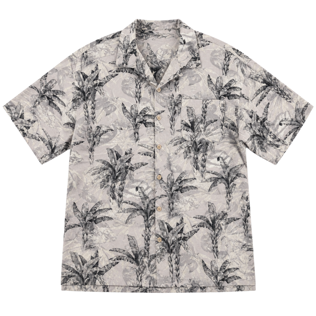 1685 Junction West Tropical Palm Leaf Button Down Shirt XXL Gray 1