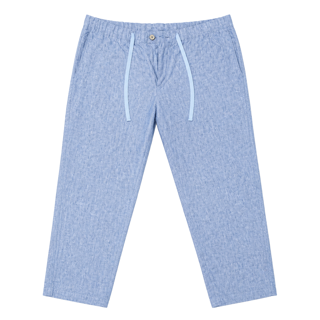 J Crew Lightweight Elastic Waist Cotton Chambray Crop Pants. Linen Look. LP, EUC 1