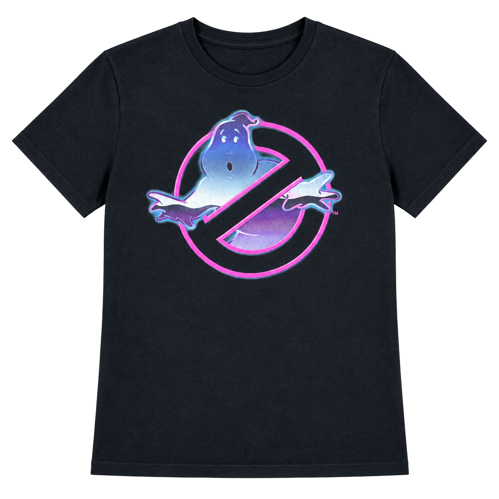 Ghostbusters Neon Ghost Logo Graphic T-Shirt Size S Black 1
