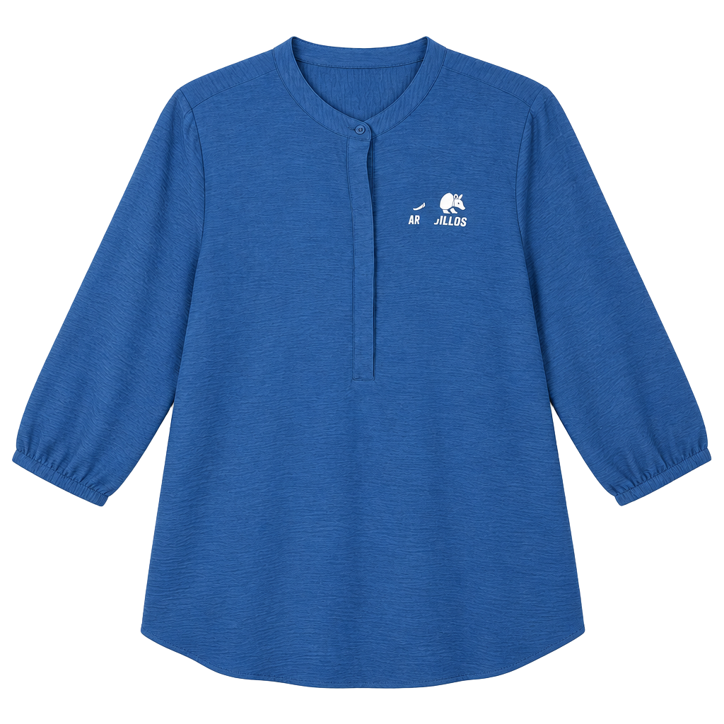 Port Authority 3/4-Sleeve Textured Crepe Tunic Size XL Blue 1