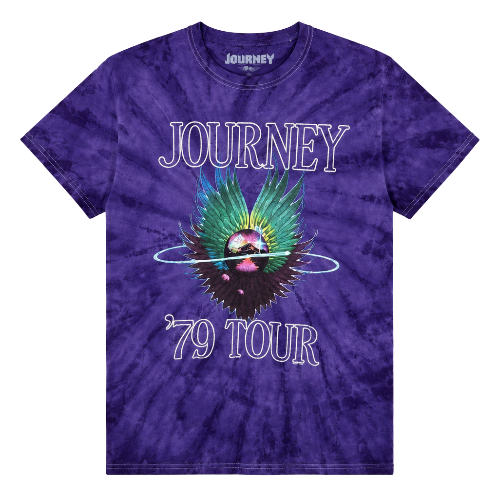 Journey 79 Tour T-Shirt Size S Purple Tie Dye Band Tee 1