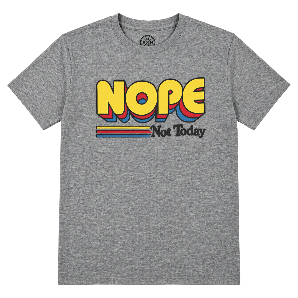 DOM Nope Not Today T-Shirt Size S Gray Graphic Short Sleeve Tee 1