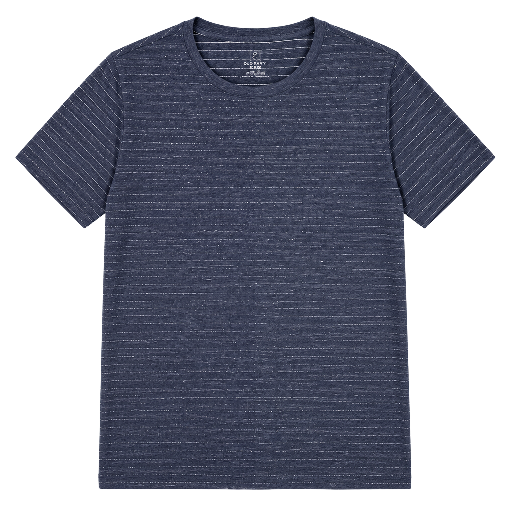 George T-Shirt Size XLT Blue Striped Crew Neck Short Sleeve Cotton Blend 1