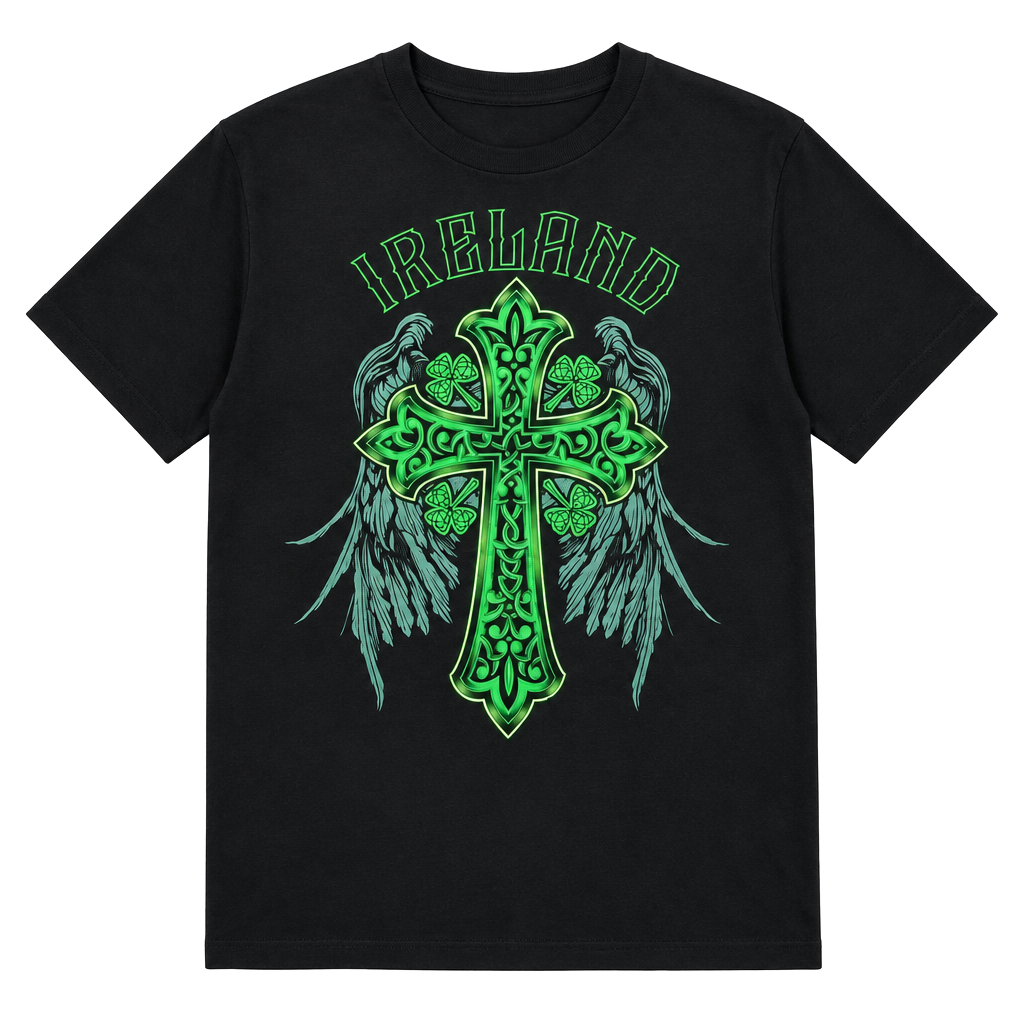 Way To Celebrate Ireland St Patricks Day T-Shirt Size S Black Celtic Cross 1