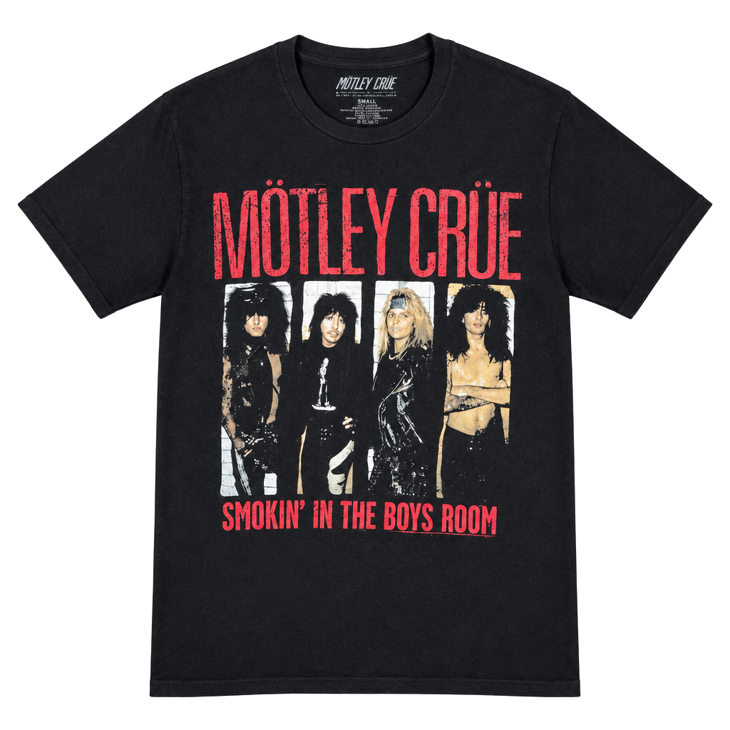 Motley Crue Smokin In The Boys Room T-Shirt Size Small Black Band Tee 1
