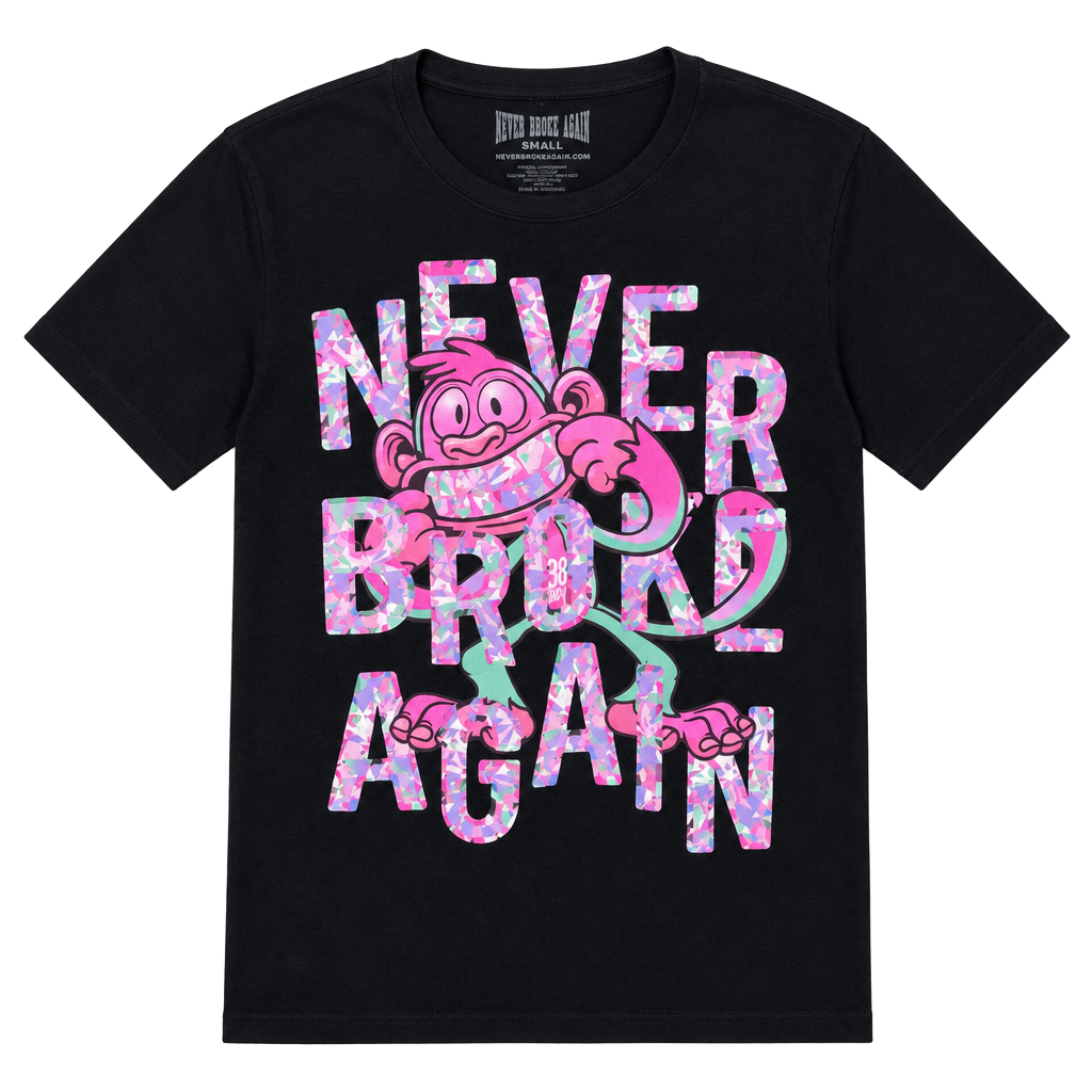 Never Broke Again Graphic T-Shirt Size Small Black Monkey 1
