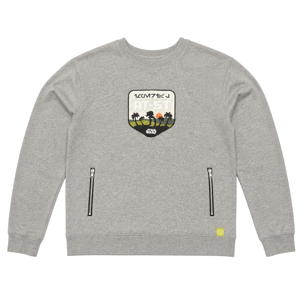 Star Wars AT-ST Tropical Patch Gray Crewneck Sweatshirt XL 1
