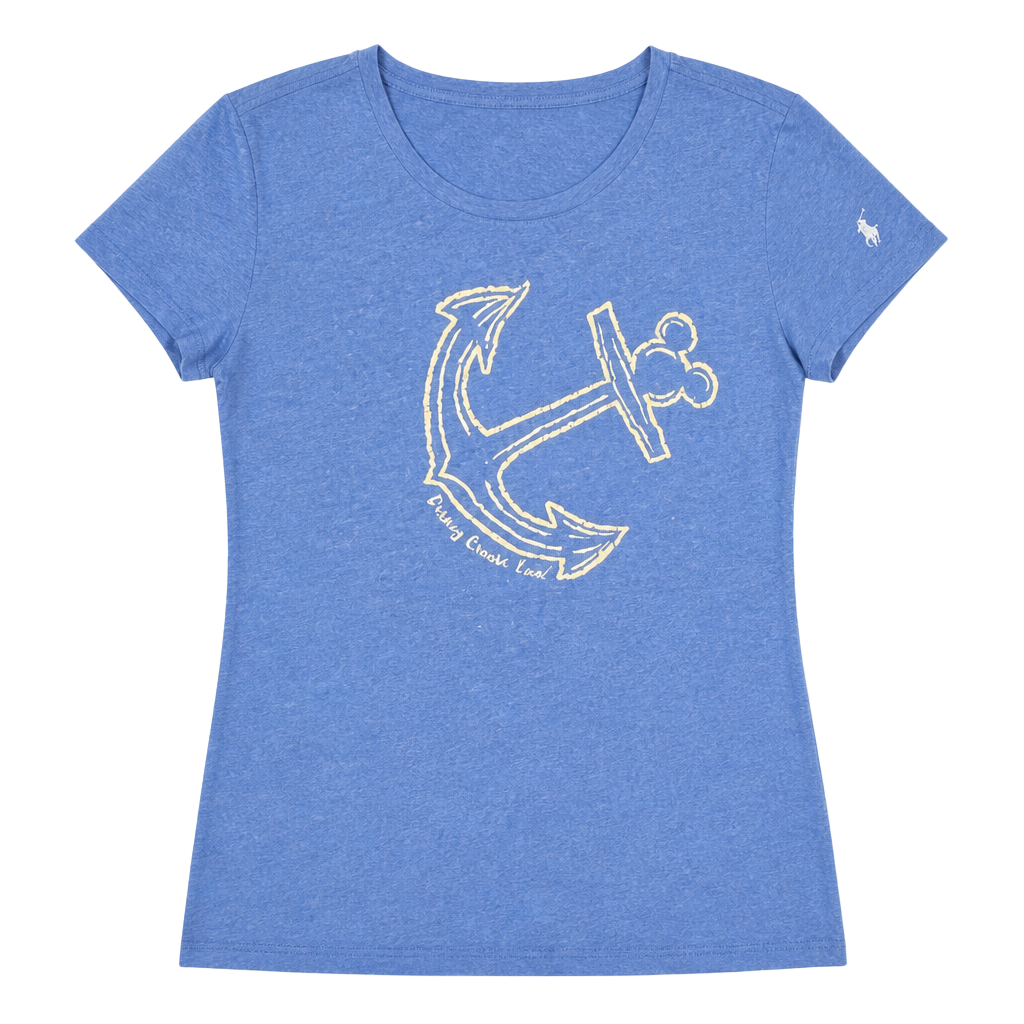 Disney Cruise Line Blue Glitter Mickey Mouse Anchor Graphic T-Shirt XL 1