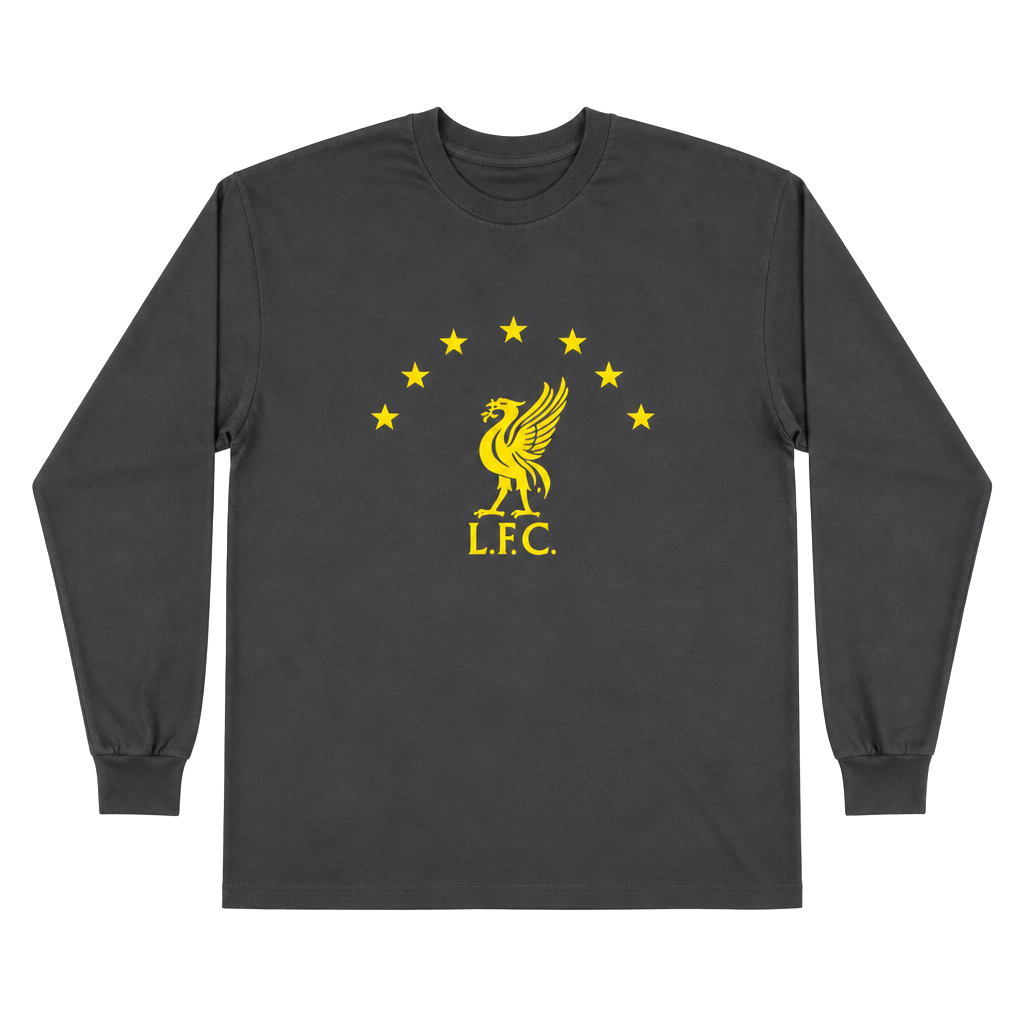 Liverpool FC LFC Official 6 Times Champions Black Long Sleeve T-Shirt Size 2XL 1