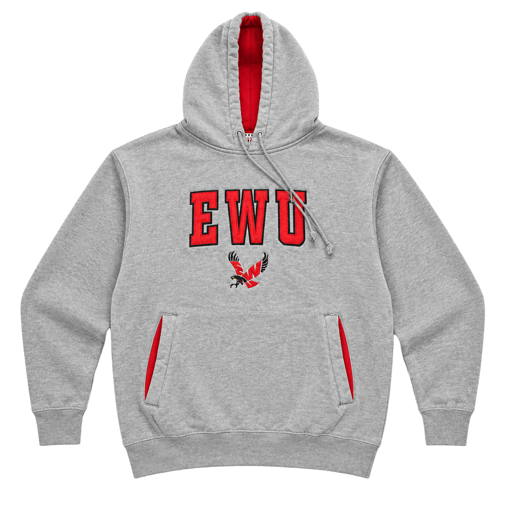 Foot Locker EWU Eastern Washington University Hoodie Gray Red 1