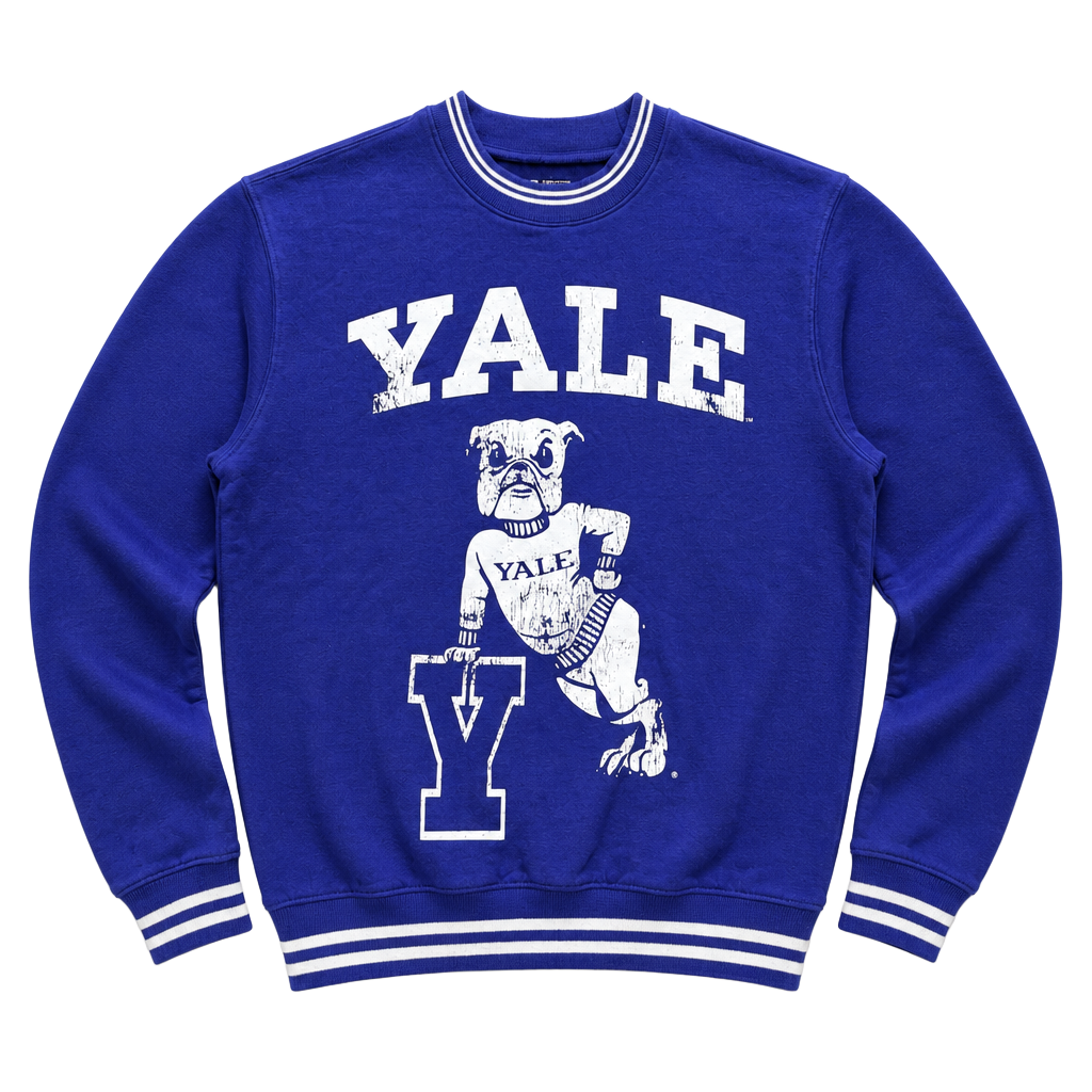 Yale University Bulldogs Handsome Dan Graphic Crewneck Sweatshirt Purple Small 1