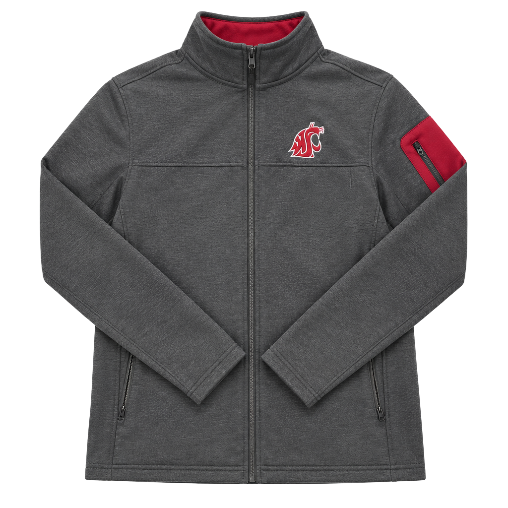 Colosseum Washington State Cougars Anchor Full-Zip Jacket Size L Gray 1