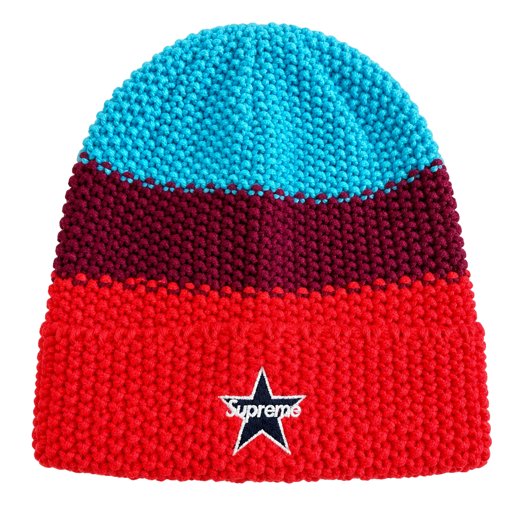 Supreme Gradient Crochet Beanie Red FW22 1