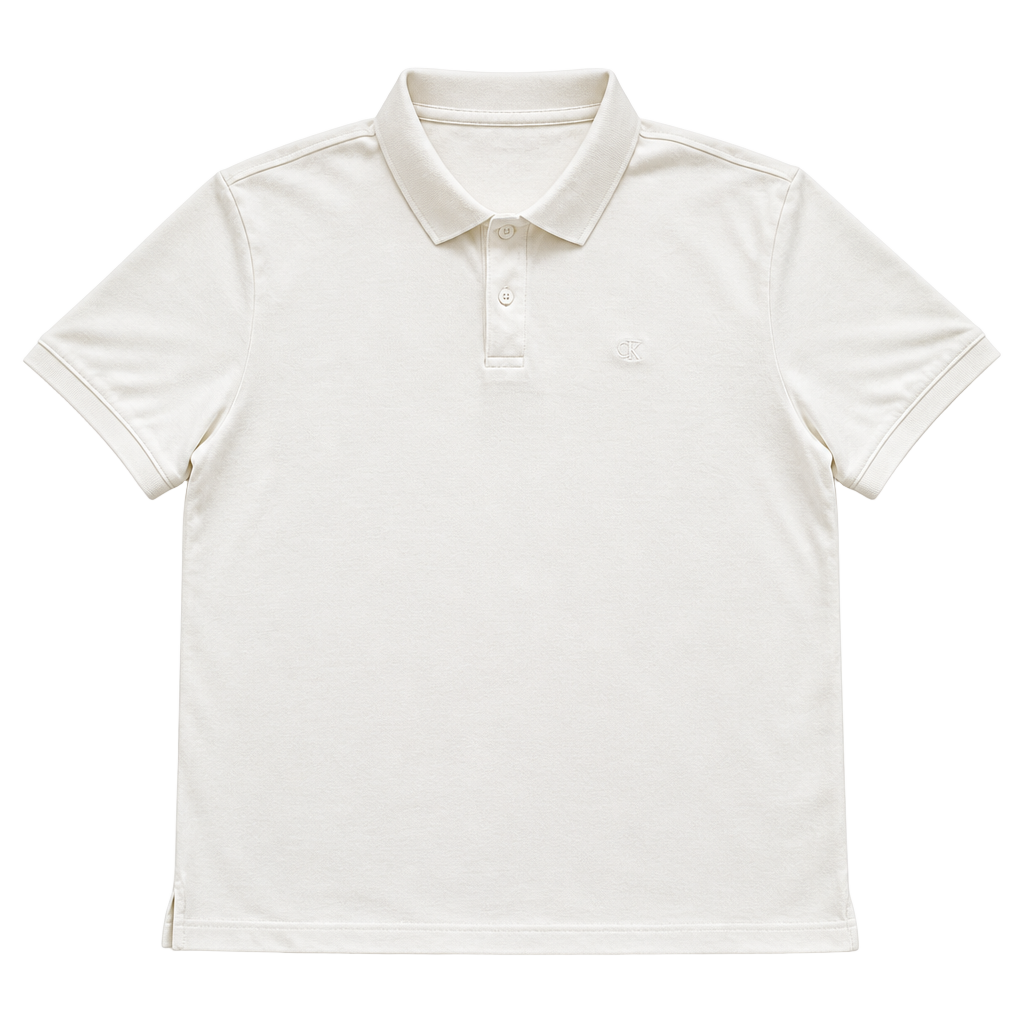 Calvin Klein Men's White Short Sleeve Pique Knit Polo Shirt 1