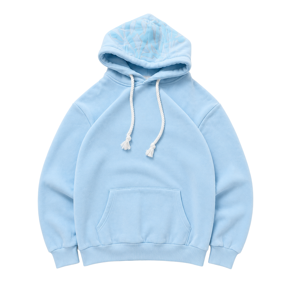 Four Cactus Hoodie Light Blue Pullover 1