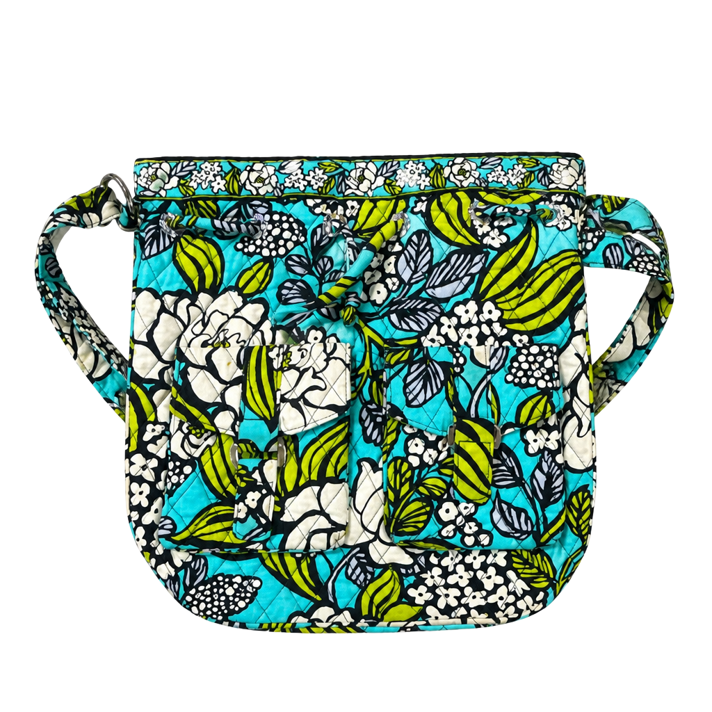 Vera Bradley Island Blooms Front Pockets Cinch Bucket Bag 1