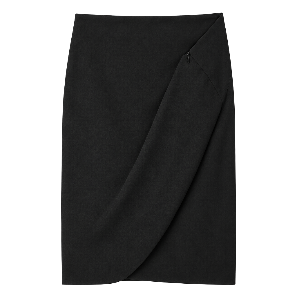 OUD Paris Skirt Size L Black Asymmetric Ruffle Maxi 1