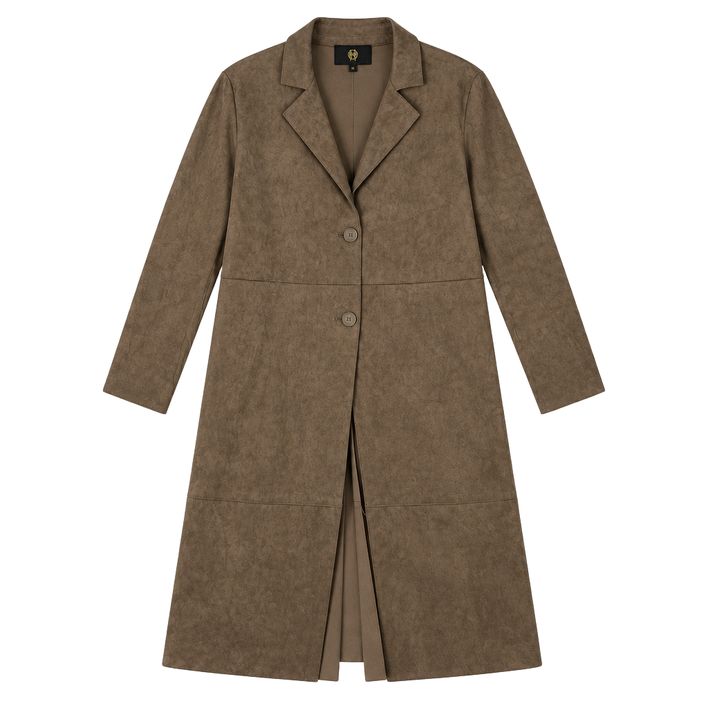 House Of Harlow 1960 Coat Size M Taupe Faux Suede Duster Jacket 1