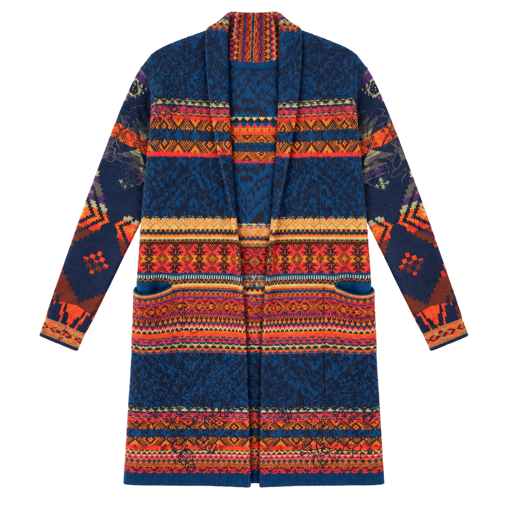 Desigual Cardigan Size L Multi Color Knit Coat 1